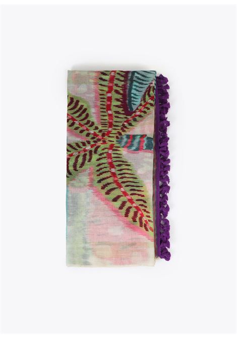 Pareo stampato tropicale con frange LOLA CASADEMUNT | LS2607013CRUDO ROSA
