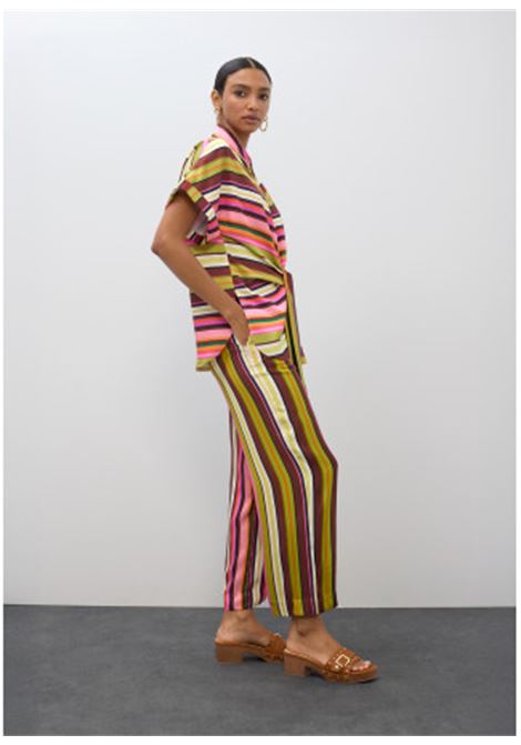 Culotte satinata a righe LOLA CASADEMUNT | LS2614024MULTISTRIPE