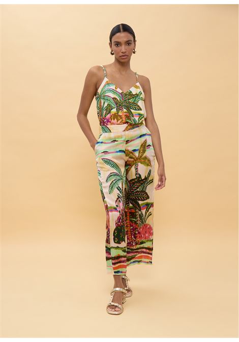 Top bratelline con stampa palme LOLA CASADEMUNT | LS2615012CRUDO MULTI