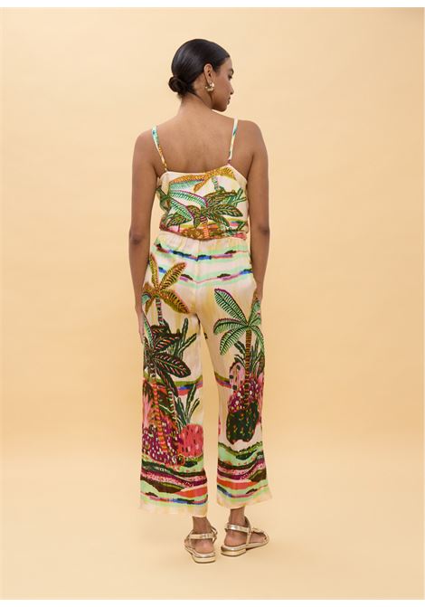 Top bratelline con stampa palme LOLA CASADEMUNT | LS2615012CRUDO MULTI