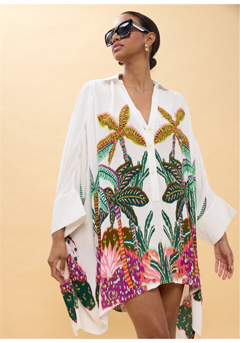 Camicia oversize stampata palme LOLA CASADEMUNT | LS2615014CRUDO MULTI
