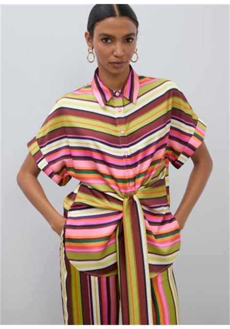 Blusa a Righe con Cintura LOLA CASADEMUNT | LS2615062MULTISTRIPE