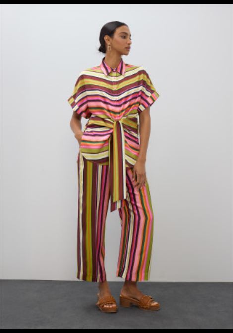 Blusa a Righe con Cintura LOLA CASADEMUNT | LS2615062MULTISTRIPE