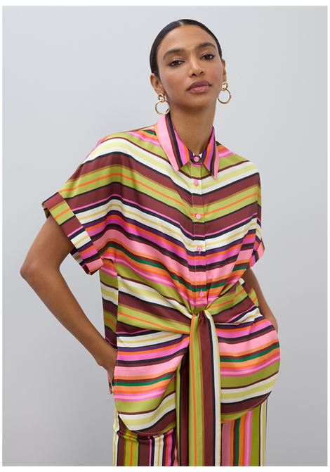 Blusa a Righe con Cintura LOLA CASADEMUNT | LS2615062MULTISTRIPE