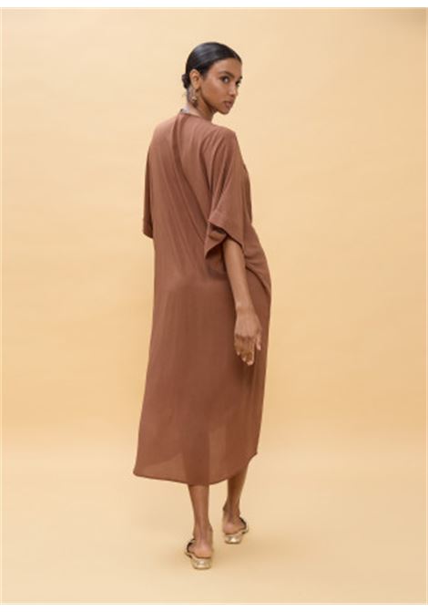 Abito midi annodato in lino LOLA CASADEMUNT | LS2616010MARRONE