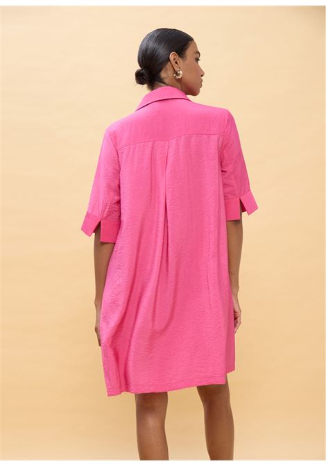 Abito corto fucsia con palme ricamate LOLA CASADEMUNT | LS2616034FUXIA