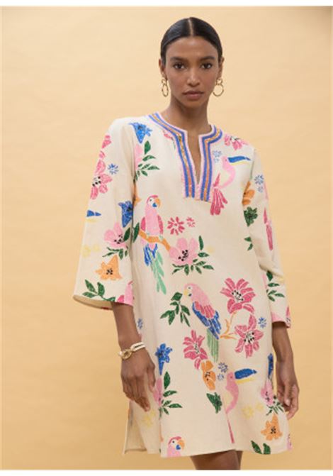 Vestito corto multicolor LOLA CASADEMUNT | LS2616036CRUDO MULTICOLOR