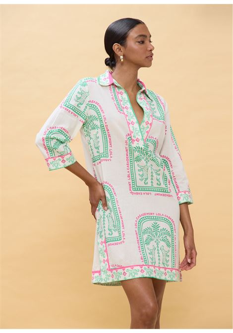 Abito stampato in stile tailandese LOLA CASADEMUNT | LS2616074CRUDO VERDE
