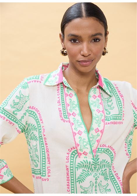 Abito stampato in stile tailandese LOLA CASADEMUNT | LS2616074CRUDO VERDE