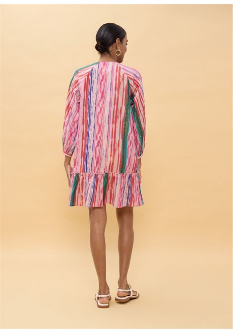 Abito corto strisce multicolore lurex LOLA CASADEMUNT | LS2616154ROSA MULTICOLOR