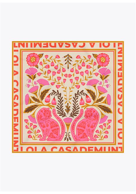 Sciarpa di raso con fiori e tigri