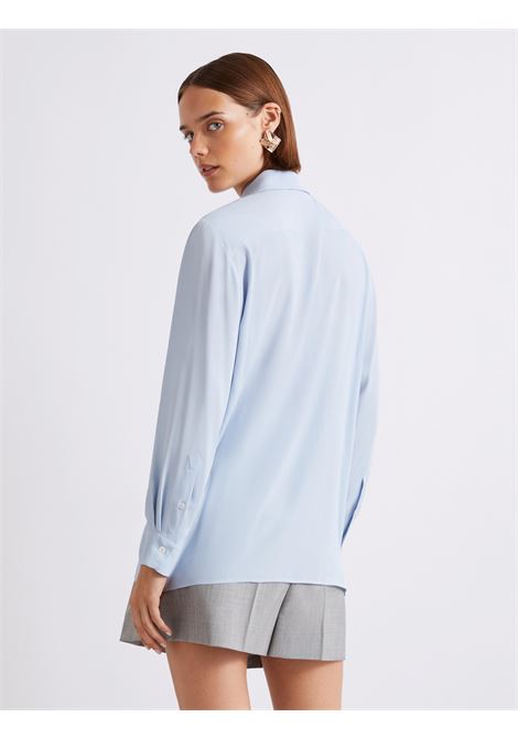 Camicia in misto seta con fusciacca a fiore - AZZURRO MARELLA | MLLCALCA003