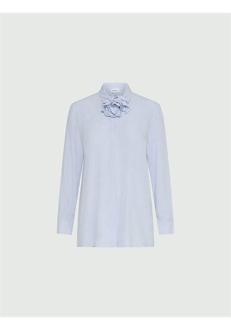Camicia in misto seta con fusciacca a fiore - AZZURRO MARELLA | MLLCALCA003