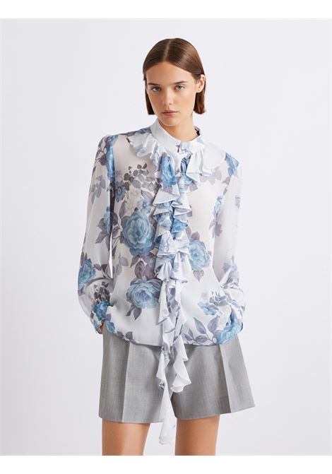 camicia in georgette con rouche