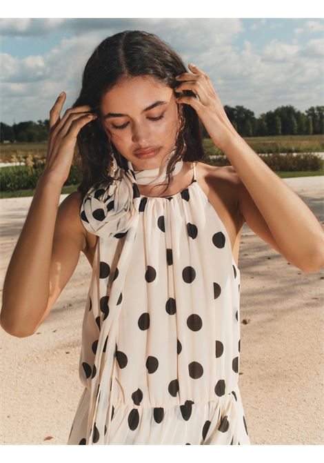 Abito con volant e rosa in tessuto - CIPRIA nero MARELLA | MLLFIERO001