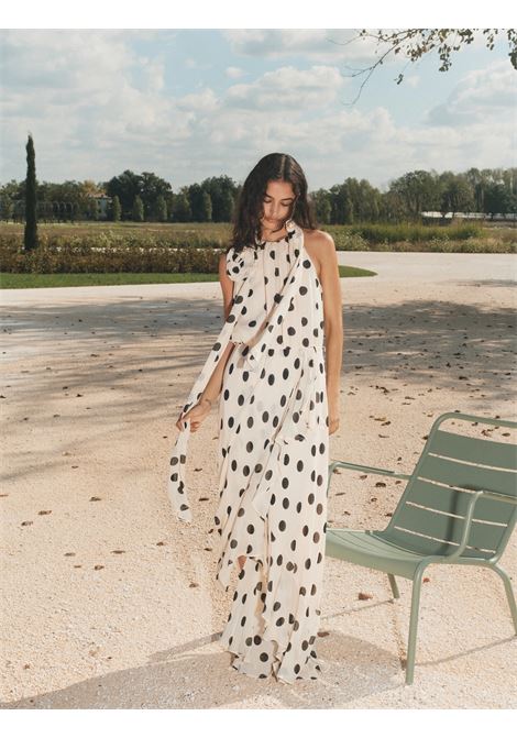 Abito con volant e rosa in tessuto - CIPRIA nero MARELLA | MLLFIERO001