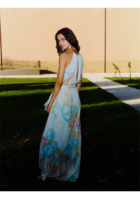 Abito con volant e rosa in tessuto - TURCHESE MARELLA | MLLFIERO006