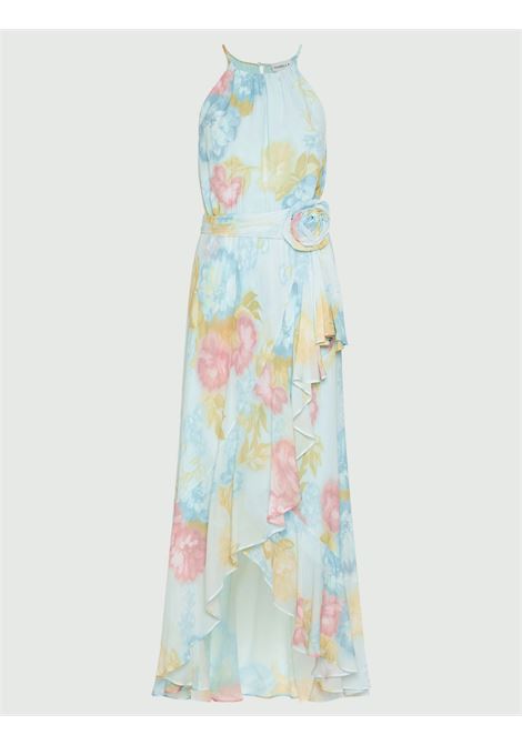 Abito con volant e rosa in tessuto - TURCHESE MARELLA | MLLFIERO006