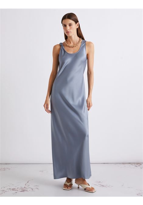 Abito con spalline in satin - AZZURRO