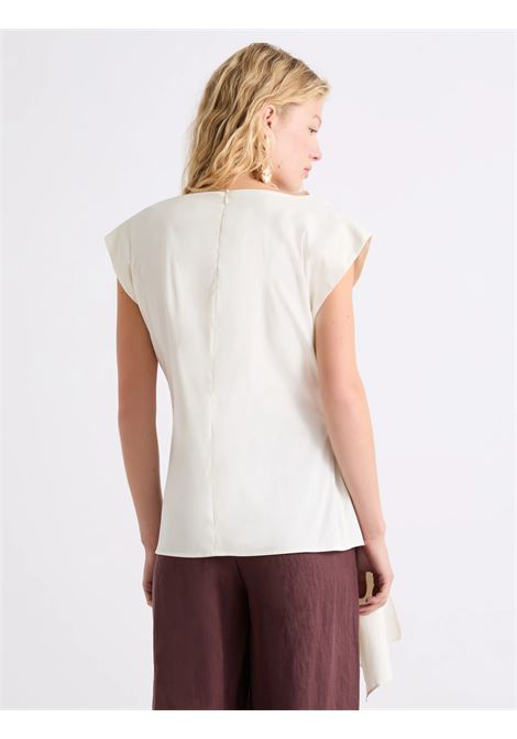 Blusa smanicata con drappeggio - BIANCO MARELLA | MLLSUPREMO001