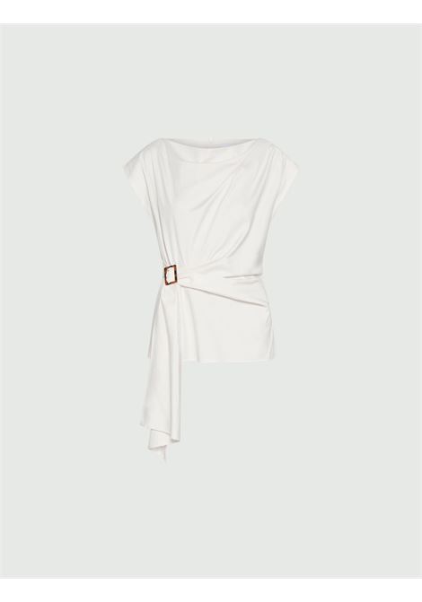 Blusa smanicata con drappeggio - BIANCO MARELLA | MLLSUPREMO001