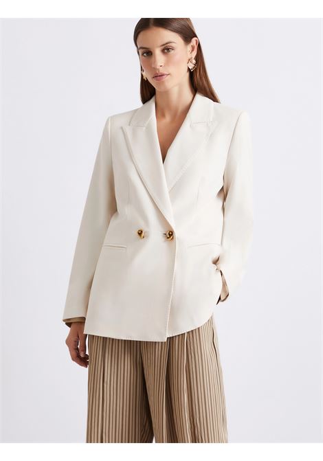 Blazer doppiopetto in tela stretch Bianco