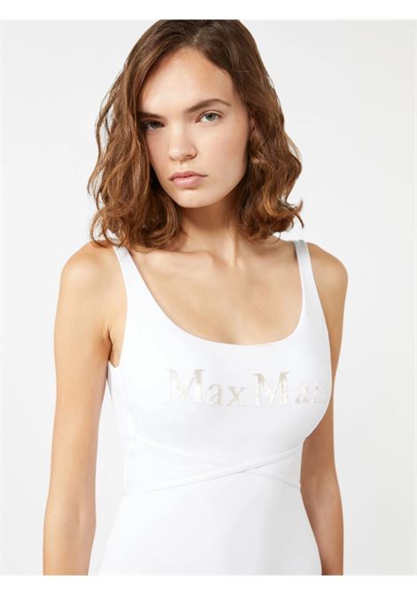 Costume intero in jersey con logo - Bianco MAXMARA beachwear | BCHCARISMA008