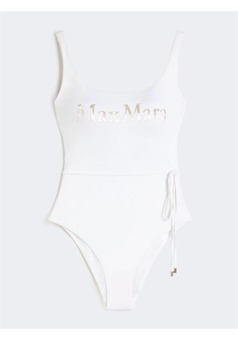 Costume intero in jersey con logo - Bianco MAXMARA beachwear | BCHCARISMA008