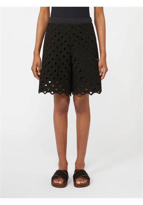 Bermuda in jersey macramé - Nero