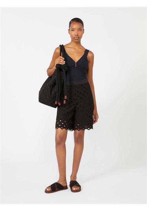 Bermuda in jersey macramé - Nero MAXMARA beachwear | BCHUGUALE002