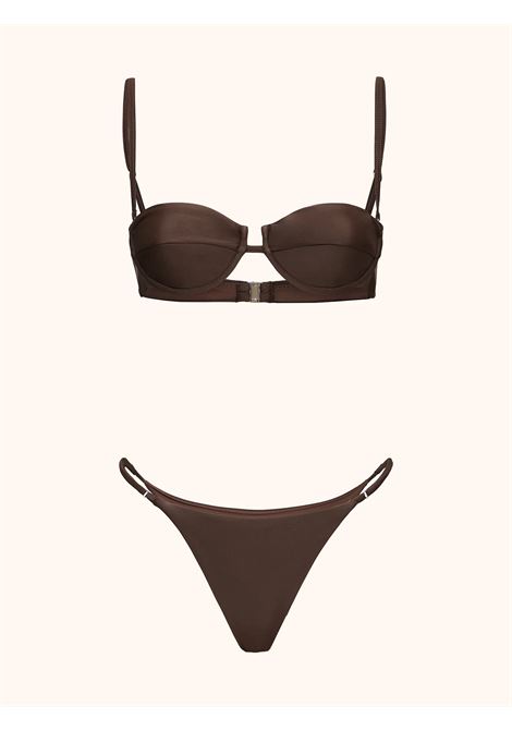 Bikini Donna Me Fui Reggiseno con Ferretto e Slip Regolabile Marrone MEFUI | MF26-SW1916BN