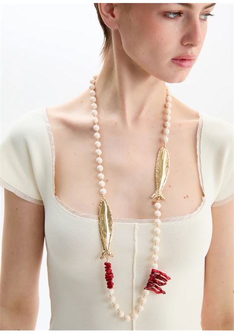 COLLANA POISSON CON CHARMS NALì | DUCL0093BIANCO ORO