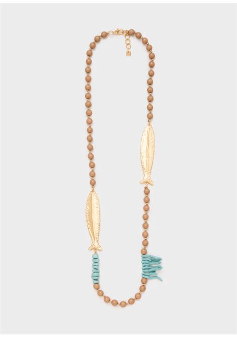 COLLANA POISSON CON CHARMS NALì | DUCL0094MARRONE ORO