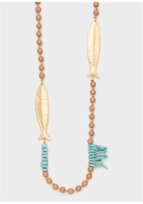 COLLANA POISSON CON CHARMS NALì | DUCL0094MARRONE ORO