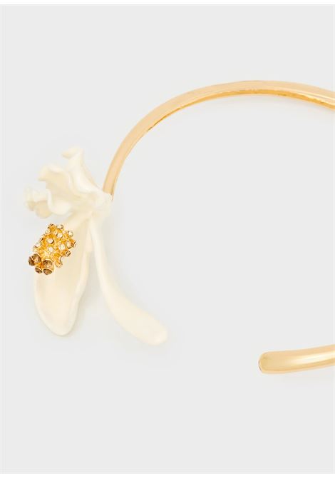 CHOKER RIGIDO CON FIORE SMALTATO ORO NALì | EMCL1129ORO BIANCO