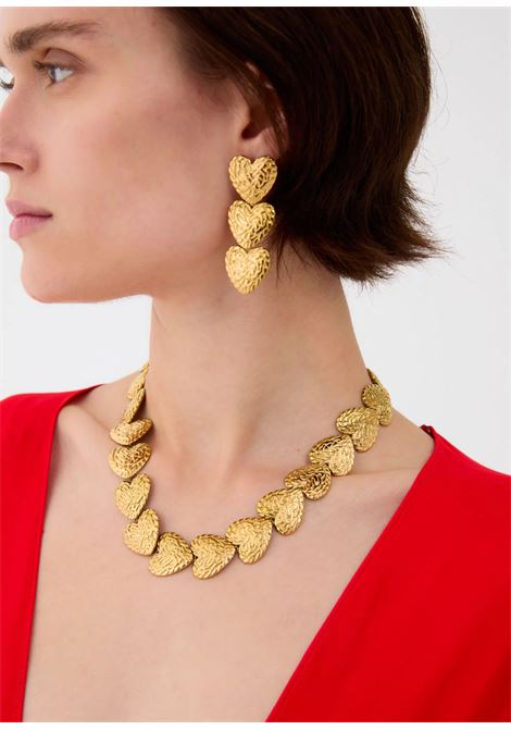 COLLANA GIROCOLLO CUORI MARTELLATI ORO NALì | EMCL1149ORO