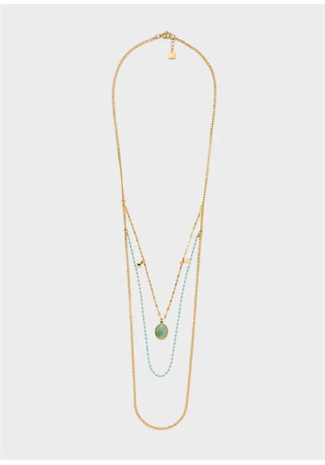 COLLANA LUNGA MULTIFILO ACC.INOS. ORO NALì | EMCL1184TURCHESE