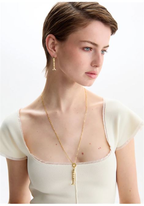 COLLANA CHAIN PENDENTE FISH CON ZIRCONI ORO NALì | EMCL1196ORO