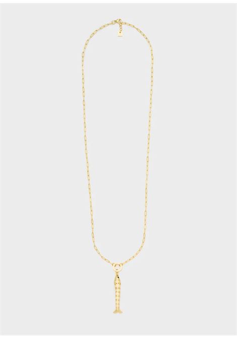 COLLANA CHAIN PENDENTE FISH CON ZIRCONI ORO NALì | EMCL1196ORO