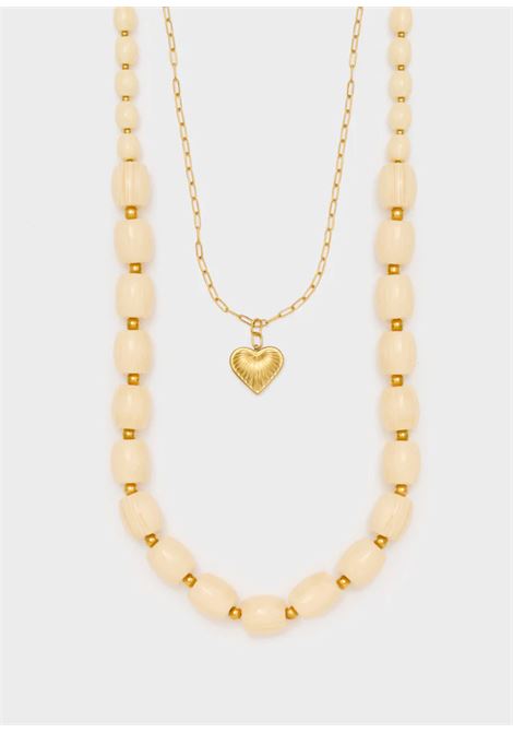 COLLANA PAIGE IN RESINA CON CUORE NALì | EMCL1206PANNA