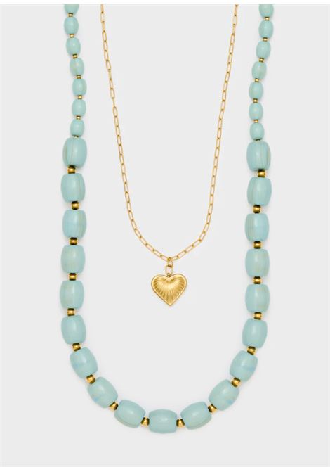 COLLANA PAIGE IN RESINA CON CUORE NALì | EMCL1207AZZURRO