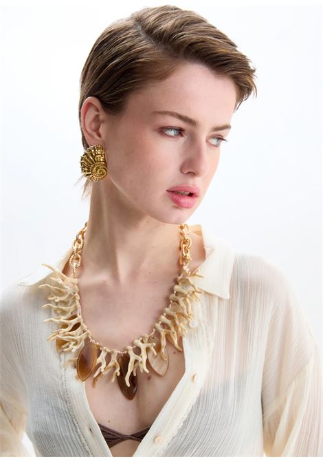 COLLANA LUNGA CON ELEMENTI MARINI BIANCO NALì | EMCL1220BIANCO