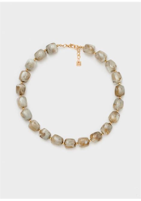 COLLANA CRI IN RESINA NALì | EMCL1228BIANCO ORO
