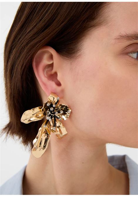 ORECCHINI FIORI LAMINATI OROARGENTO NALì | EMOR1860ORO ARGENTO