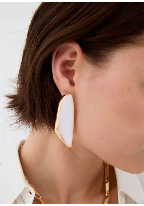 ORECCHINI A SCUDO SMALTATI BIANCO NALì | EMOR1905ORO BIANCO