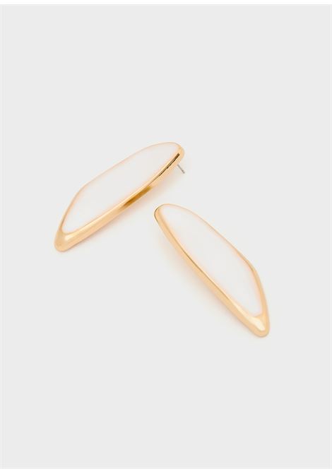 ORECCHINI A SCUDO SMALTATI BIANCO NALì | EMOR1905ORO BIANCO