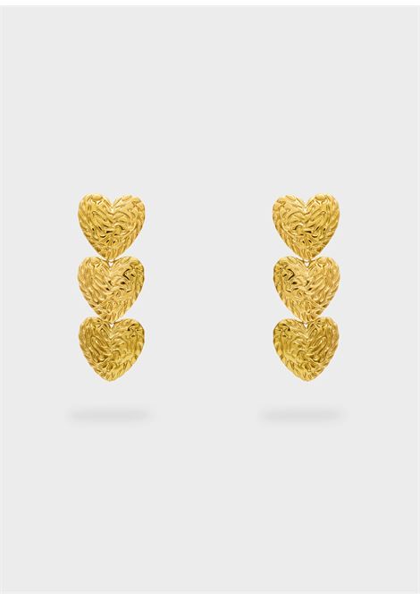 ORECCHINI PENDENTI CUORI MARTELLATI ORO NALì | EMOR1906ORO