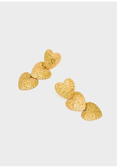 ORECCHINI PENDENTI CUORI MARTELLATI ORO NALì | EMOR1906ORO