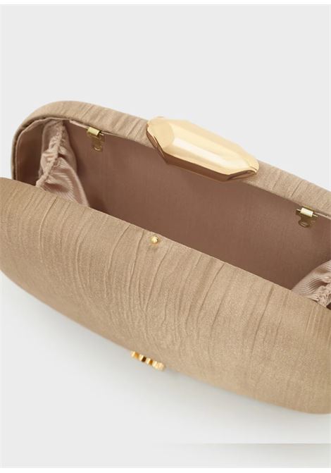 clutch nadine plisse LAMINATO NALì | GMPC0040MARRONE