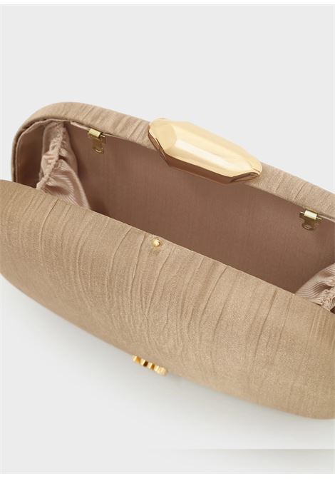 clutch nadine plisse LAMINATO NALì | GMPC0040MARRONE